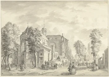 Église Saint-Pierre à Utrecht avec la cathédrale en arrière-plan