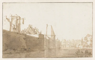 Vue du mur de la ville de Leiden