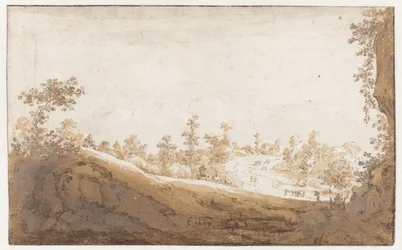Paysage vallonné avec charrettes près de Bruxelles