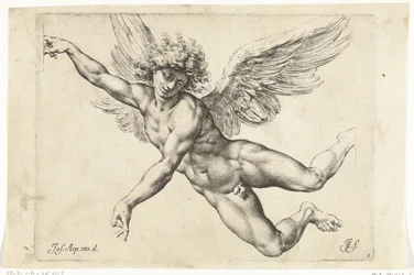 Étude pour un ange nu volant