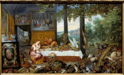 Le goût. Allégorie des cinq sens, peinture par Jan I Brueghel dit de Velours (1568-1625)
