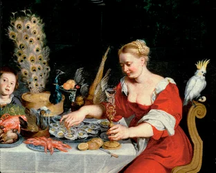 Femme mangeant des huîtres (détail)