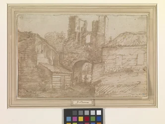 La porte extérieure des ruines du château de Brederode