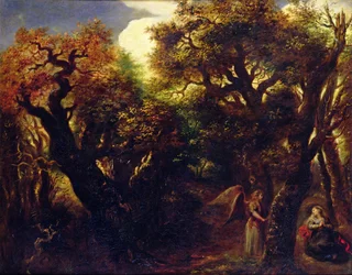 Paysage boisé avec Agar et l