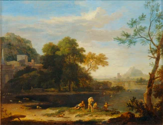 Paysage avec baigneurs - Landscape with bathers ...
