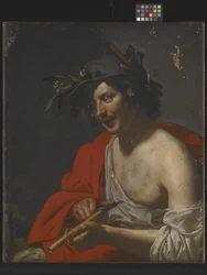 Berger taillant sa flûte