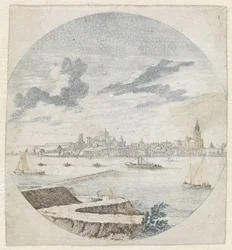 Vue de Nimègue depuis le nord