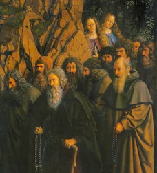 Les Ermites guidés par Saint Christophe du côté droit du Retable de Gand