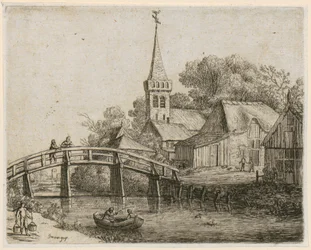 Pont de bois, planche 4 de la série « Paysages variés »