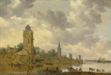 Paysage avec mur d