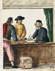 Marchand distingué, illustration du Livre illustré des costumes vénitiens, par Jan Grevenbroeck (1731-1807)