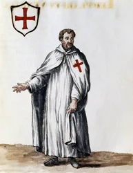 Chevalier templier, illustration des Costumes des Vénitiens de presque tous les âges, soigneusement collectés et peints au XVIIIe siècle, Giovanni di Grevembroch (1731-1807)