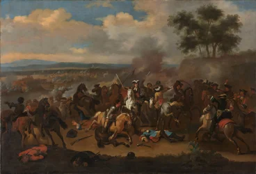La bataille de la Boyne, Irlande, entre les rois Jacques II et Guillaume III, 12 juillet 1690