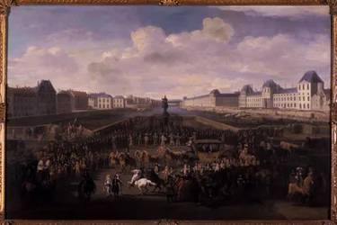Louis XIV approchant du Pont Neuf, Paris, 1674