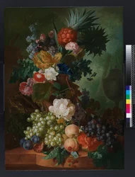 Vase de fleurs et fruits, avant 1808