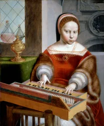 Jeune Femme jouant du Clavecin