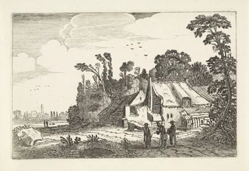 Personnages sur un chemin près d