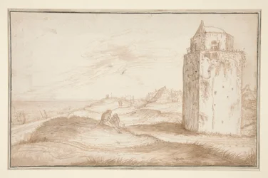 Les dunes et le phare près de Zandvoort
