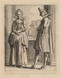 Deux figures en costume