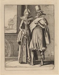 Deux figures en costume