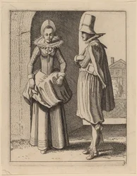 Deux figures en costume