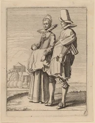 Deux figures en costume