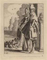 Deux figures en costume