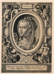 Justice (Iustitia), planche 5 de "Virtutum theologicarum et cardinalium"