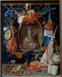 Vierge entourée de symboles de vanité