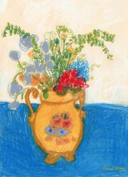 Broken Heart Bouquet, c. 2022 (pastel sur papier)