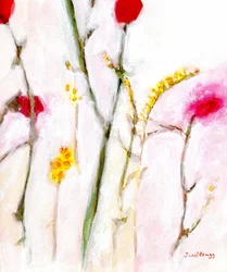 Floral en orange et lilas, vers 2019