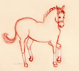 Horse Dancing at the Parade, vers 2024 (crayon sur papier)