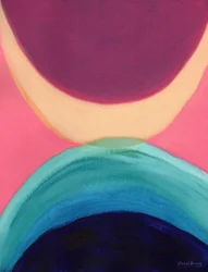 Rencontre du soleil de minuit, vers 2024 (technique mixte sur papier)