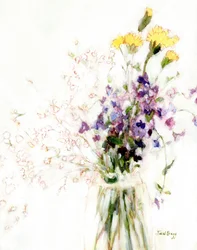 Phlox, œillet et souffle de bébé pour Daphné, c. 2018 (aquarelle sur papier)