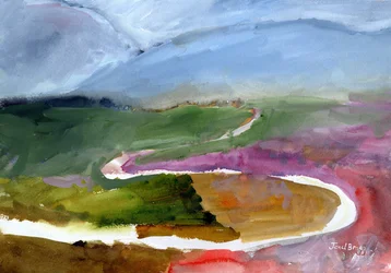 Paysage de la vallée de Skagit, c. 2019 (aquarelle sur papier)