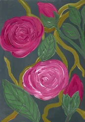 Roses roses luxuriantes