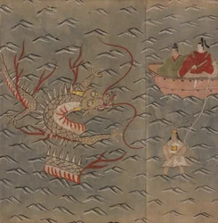 Un dragon et une plongeuse, illustration du 