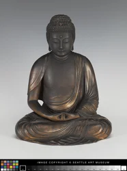 Bouddha Amida sur un piédestal de lotus