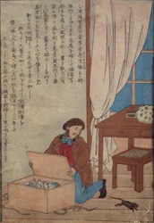 Audubon ouvrant sa boîte d