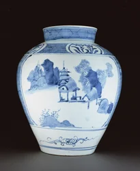 Vase bleu et blanc