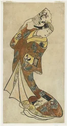 Fujimura Handayū II dans une scène de danse, années 1720