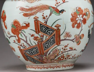 Grand vase bouteille, décoré en Hollande dans le style Imari, Ko-Imari, fin du XVIIe siècle (faïence avec émaux sur glaçure)