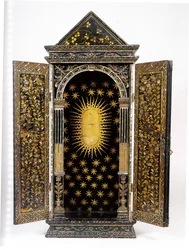 Sanctuaire portable chrétien Namban, conçu pour contenir une statuette religieuse, période Momoyama