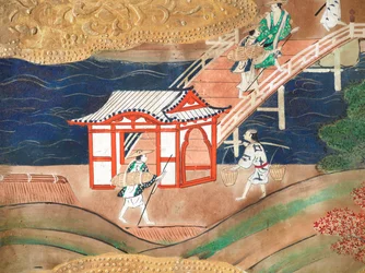 Osakazu Byobu - Paravent japonais à huit panneaux (peinture)