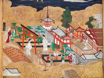 Osakazu Byobu - Paravent japonais à huit panneaux (peinture)