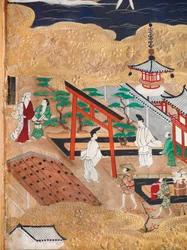 Osakazu Byobu - Paravent japonais à huit panneaux (peinture)