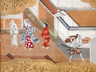 Osakazu Byobu - Paravent japonais à huit panneaux (peinture)