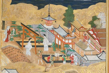 Osakazu Byobu - Paravent japonais à huit panneaux (peinture)