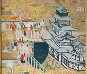 Osakazu Byobu - Paravent japonais à huit panneaux (peinture)