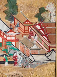 Osakazu Byobu - Paravent japonais à huit panneaux (peinture)